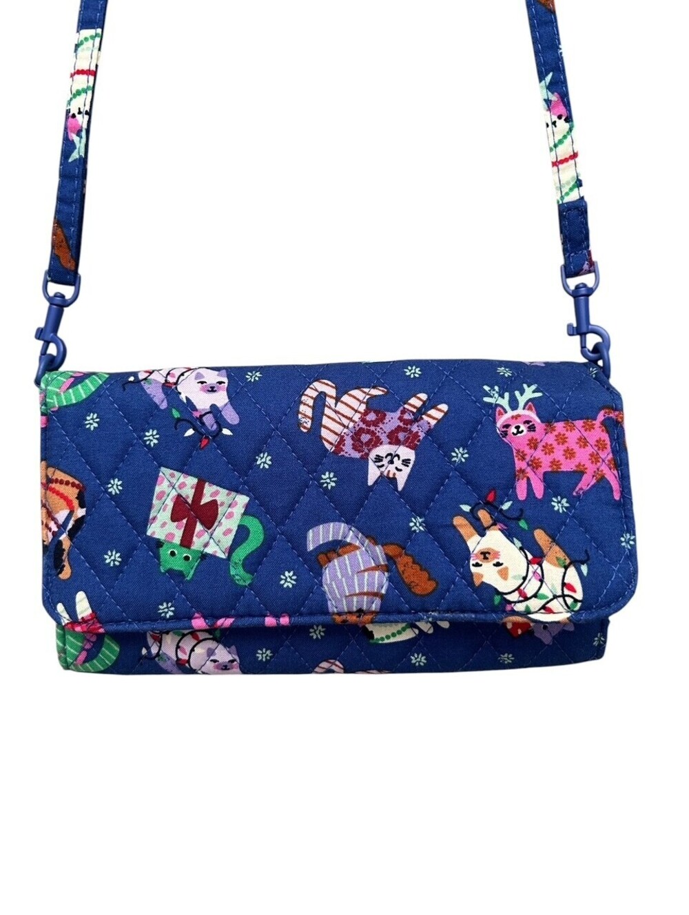 Vera Bradley Kitty Cat Purse Blue Crossbody Bag Cat Lady